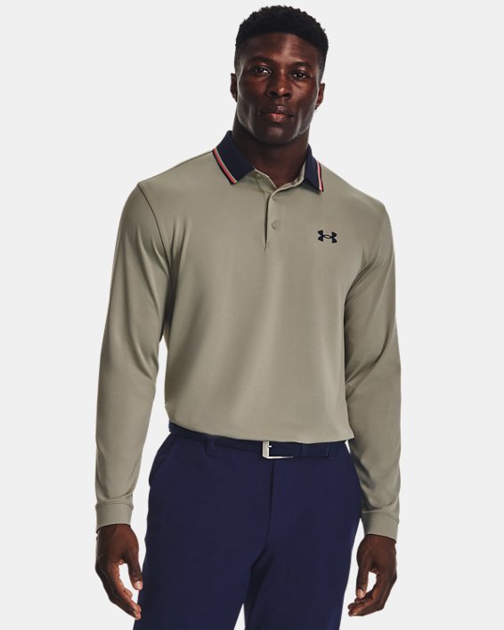 Men's UA Playoff 3.0 Long Sleeve Polo in Green image number 0